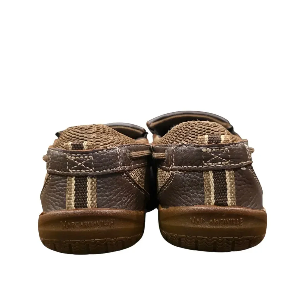 Margaritaville Sz 11 Speed Boat Slip On Shoes Men's Brown Leather Boat Loafers
